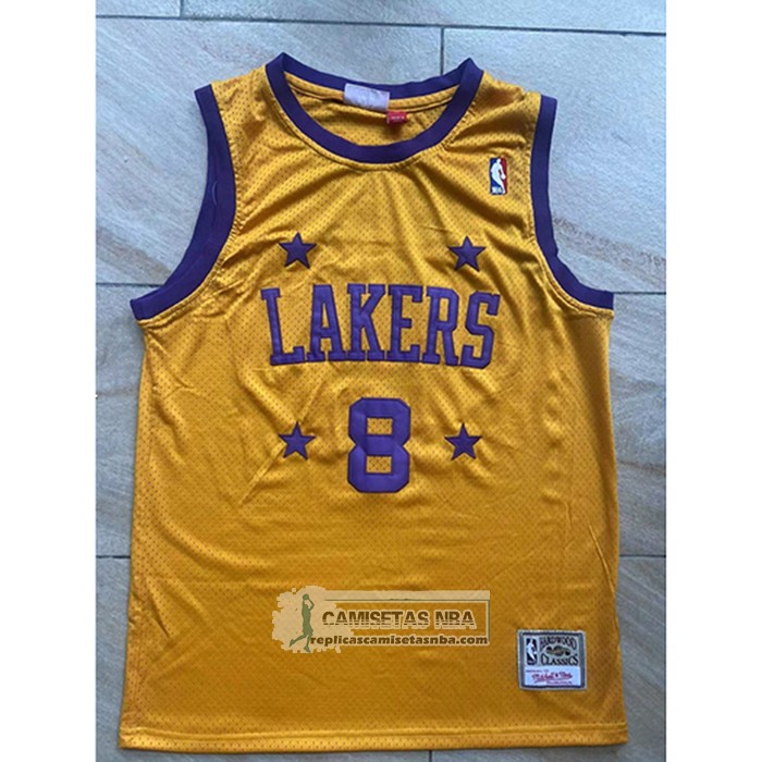 Camiseta Los Angeles Lakers Kobe Bryant NO 8 Mitchell & Ness 1957 Amarillo